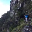 Looking back at the approach to Barrier cave
