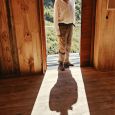 In the Sybas Hut doorway on the opening weekend, Jan 2025